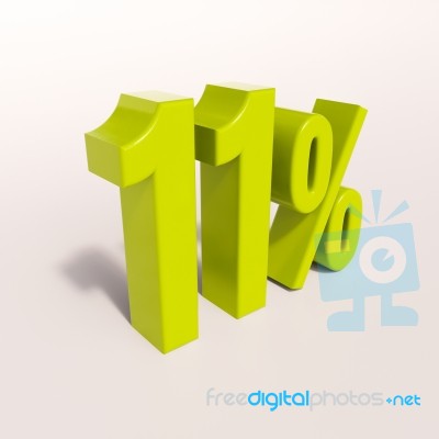 Percentage Sign, 11 Percent Stock Image