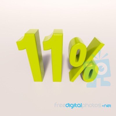 Percentage Sign, 11 Percent Stock Image