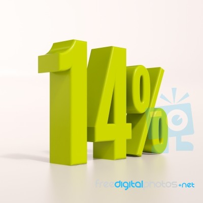 Percentage Sign, 14 Percent Stock Image