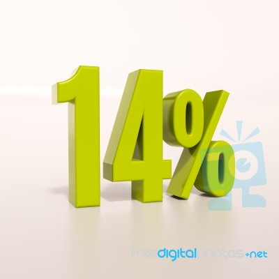 Percentage Sign, 14 Percent Stock Image