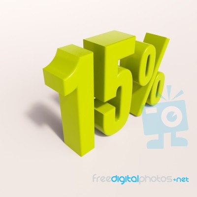 Percentage Sign, 15 Percent Stock Image
