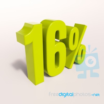 Percentage Sign, 16 Percent Stock Image
