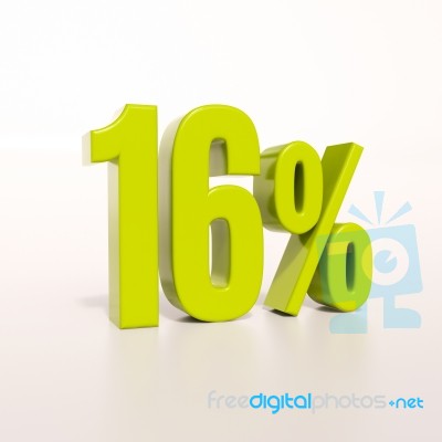 Percentage Sign, 16 Percent Stock Image