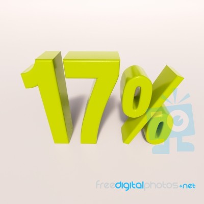 Percentage Sign, 17 Percent Stock Image