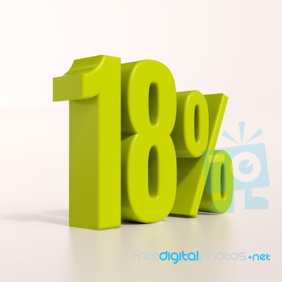 Percentage Sign, 18 Percent Stock Image