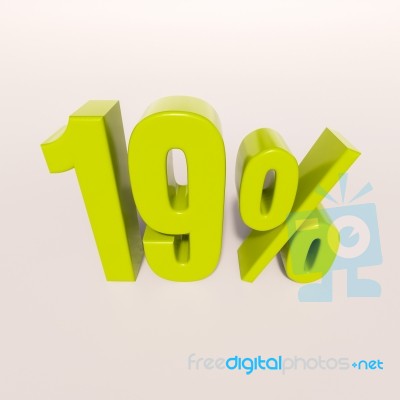 Percentage Sign, 19 Percent Stock Image