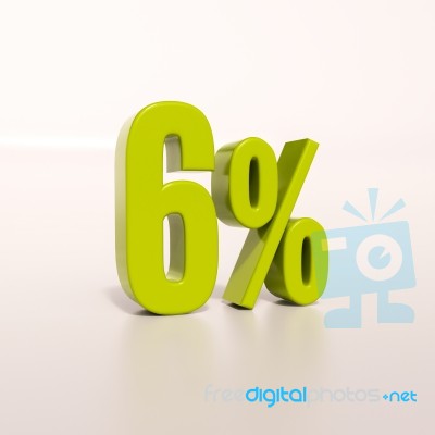 Percentage Sign, 6 Percent Stock Image