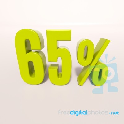 Percentage Sign, 65 Percent Stock Image