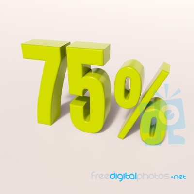 Percentage Sign, 75 Percent Stock Image