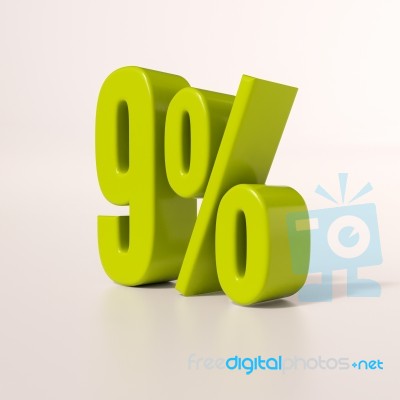 Percentage Sign, 9 Percent Stock Image