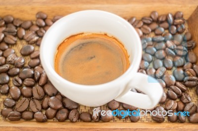 Perfect Shot Of Hot Espresso Stock Photo