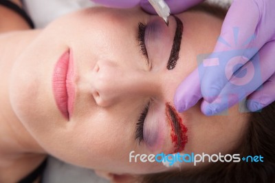 Permanent Make Up Stock Photo