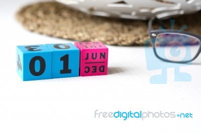 Perpetual Calendar Set At The Date Of June 1 Stock Photo
