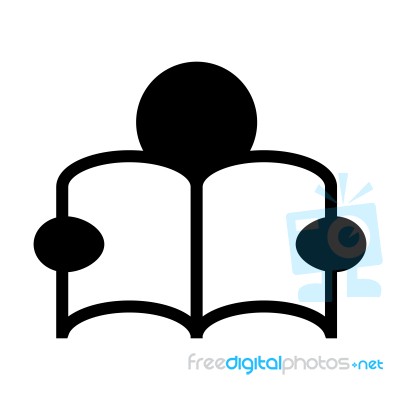 Person Learning By Reading Symbol Icon  Illustration Stock Image