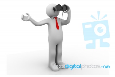 Person Looking Through A Binoculars Looking For Something Stock Image