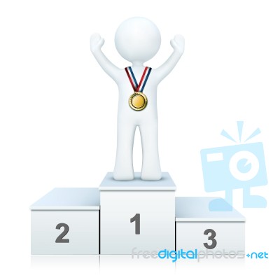 Person On Winning Podium Stock Image