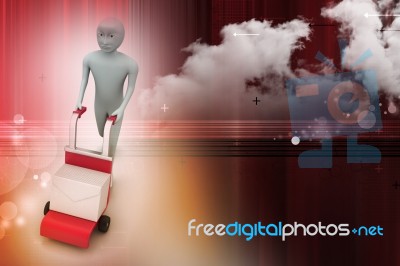 Person Pushing Hand Trolley With Box Full Of Envelopes Stock Image