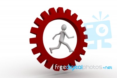 Person Running In A Gear Stock Image