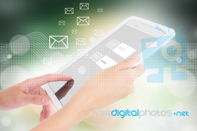 Person Using A Digital Tablet,social Network Concept Stock Photo