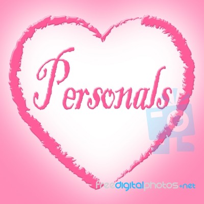 Personals Heart Means Advertisement Loneliness And Romantic Stock Image