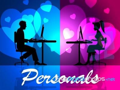 Personals Online Means Web Site And Classifieds Stock Image