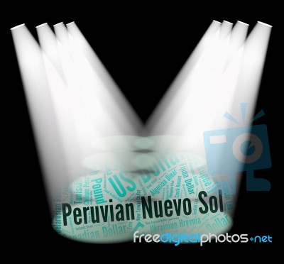 Peruvian Nuevo Sol Indicates Worldwide Trading And Currencies Stock Image