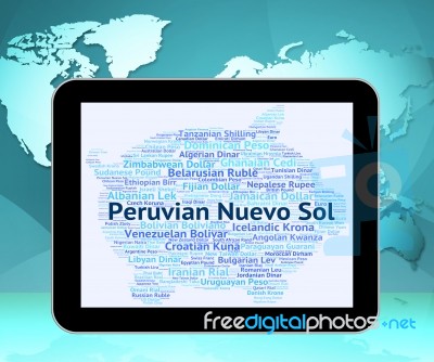 Peruvian Nuevo Sol Shows Currency Exchange And Banknotes Stock Image