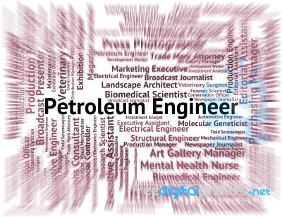 Petroleum Engineer Shows Crude Oil And Employment Stock Image