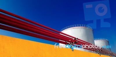 Petroleum Pipes Stock Photo
