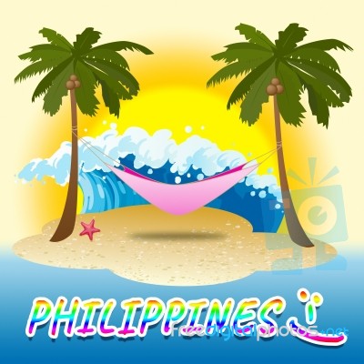 Philippines Holiday Shows Summer Time And Beach Stock Image