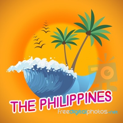 Philippines Vacation Represents Seafront Vacational And Warmth Stock Image