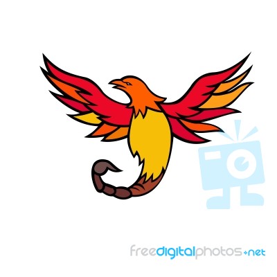 Phoenix Bird With Scorpion Tail Mascot Stock Image