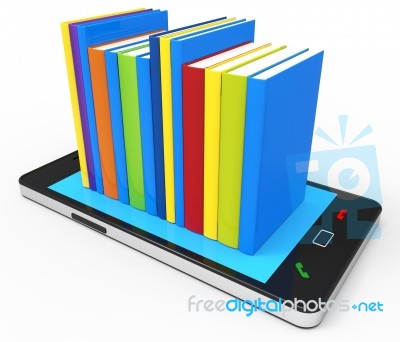 Phone Knowledge Online Indicates World Wide Web And Book Stock Image Phone Knowledge Online Indicates World Wide Web And Book Stock Image