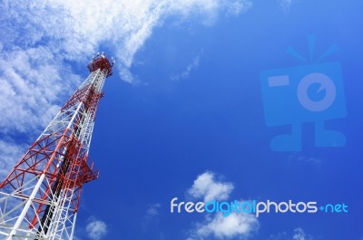 Phone Tower In Blue Sky Stock Photo Phone Tower In Blue Sky Stock Photo