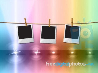 Photo Frames Indicates Lightsbeams Of Light And Copy-space Stock Image