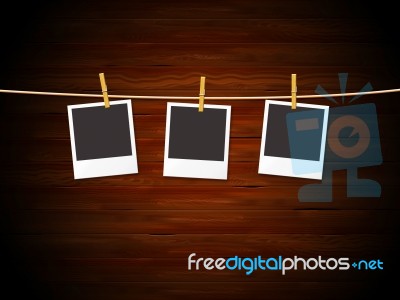 Photo Frames Means Text Space And Cement Stock Image