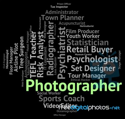 Photographer Job Showing Photographers Paparazzi And Employment Stock Image