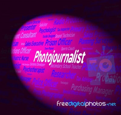 Photojournalist Job Representing War Correspondent Stock Image