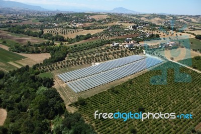 Photovoltaic Aerial View  Stock Photo