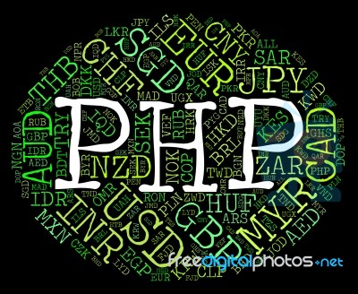 Php Currency Shows Forex Trading And Broker Stock Image