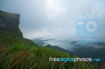 Phu Chee Fah View Point  At Chiang Rai Stock Photo