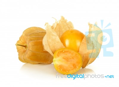 Physalis Fruit Isolated On The White Background Stock Photo