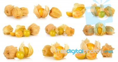 Physalis Fruit Isolated On The White Background Stock Photo