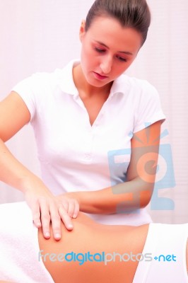 Physiotherapy Diaphragmatic Massage Stock Photo