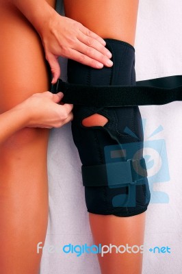 Physiotherapy Knee Brace Stock Photo