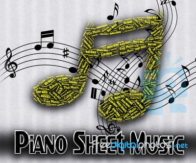Piano Sheet Music Means Sound Tracks And Harmony Stock Image