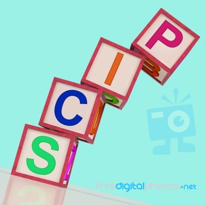 Pics Blocks Show Photos Upload And Sharing Stock Image