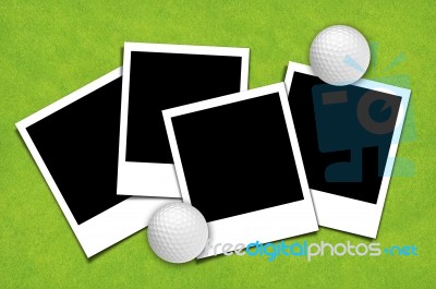 Picture Frame With Golf Ball Stock Image