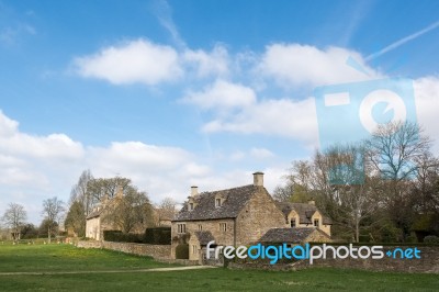 Picturesque Wyck Rissington Village In The Cotswolds Stock Photo