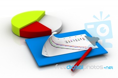 Pie Chart Icon With Clipboard Stock Image